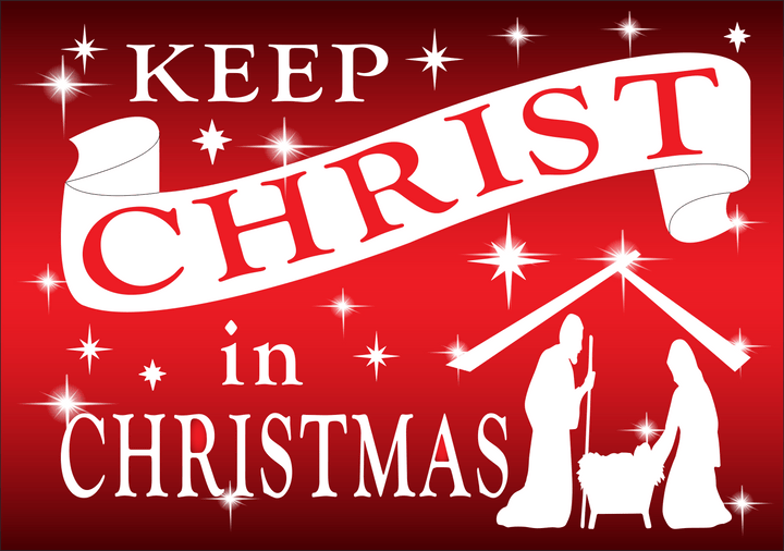 Red Keep Christ in Christmas Sign