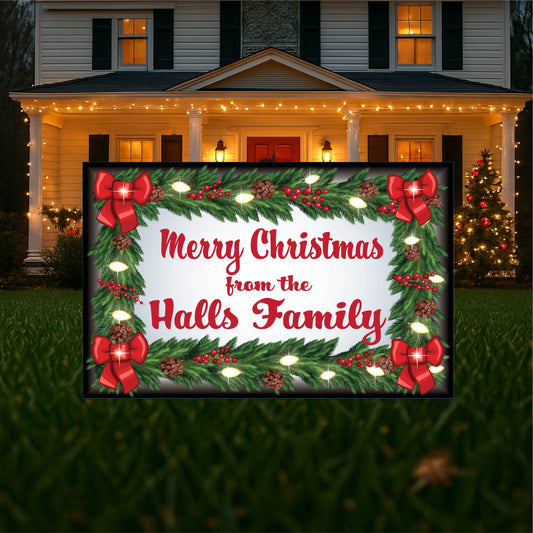 Personalized  Merry Christmas Sign