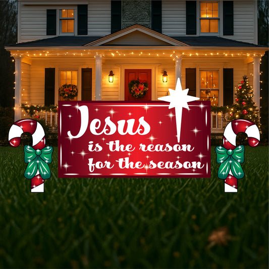 Red Jesus is the Reason Sign with a White Star