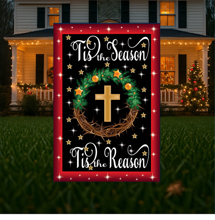 Tis the Season Tis the Reason Christmas Yard Art Decoration