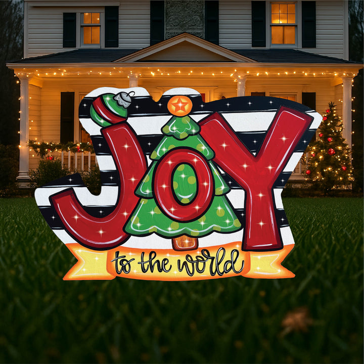 Joy to the World Light up Yard Art
