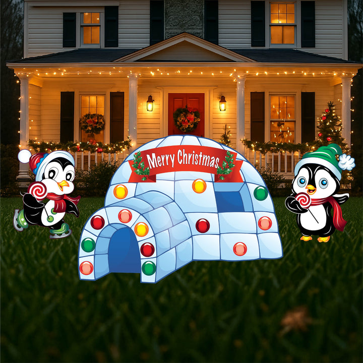 Igloo with Penguin Family