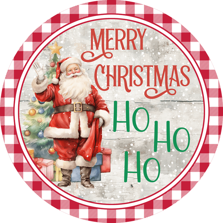 Santa Ho Ho Ho Round Sign Christmas Yard Art