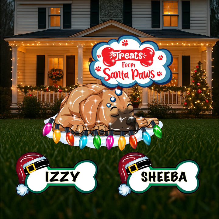 Sleeping Dog with Treats Sign Outdoor Decoration