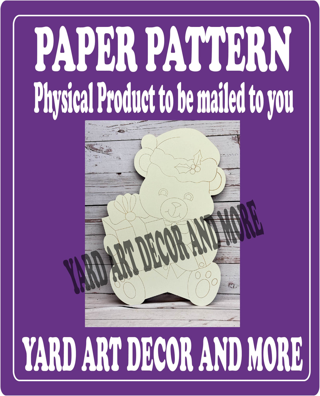 Christmas Bear Holds Christmas Present paper pattern