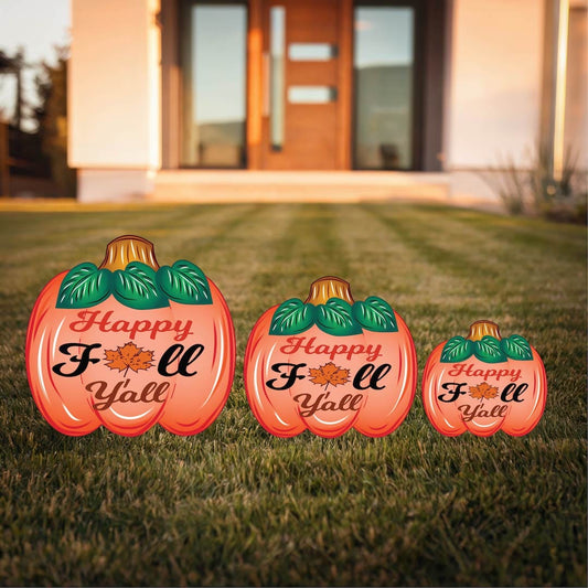 Fall Happy Fall Y'all Pumpkin Available in three sizes