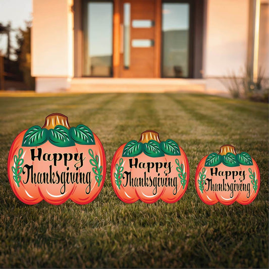 Happy Thanksgiving Pumpkin Available in Three Sizes