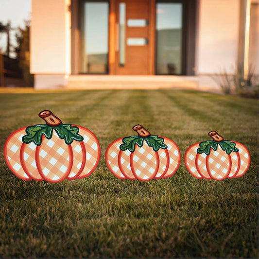 Whimsical Plaid Fall Pumpkin