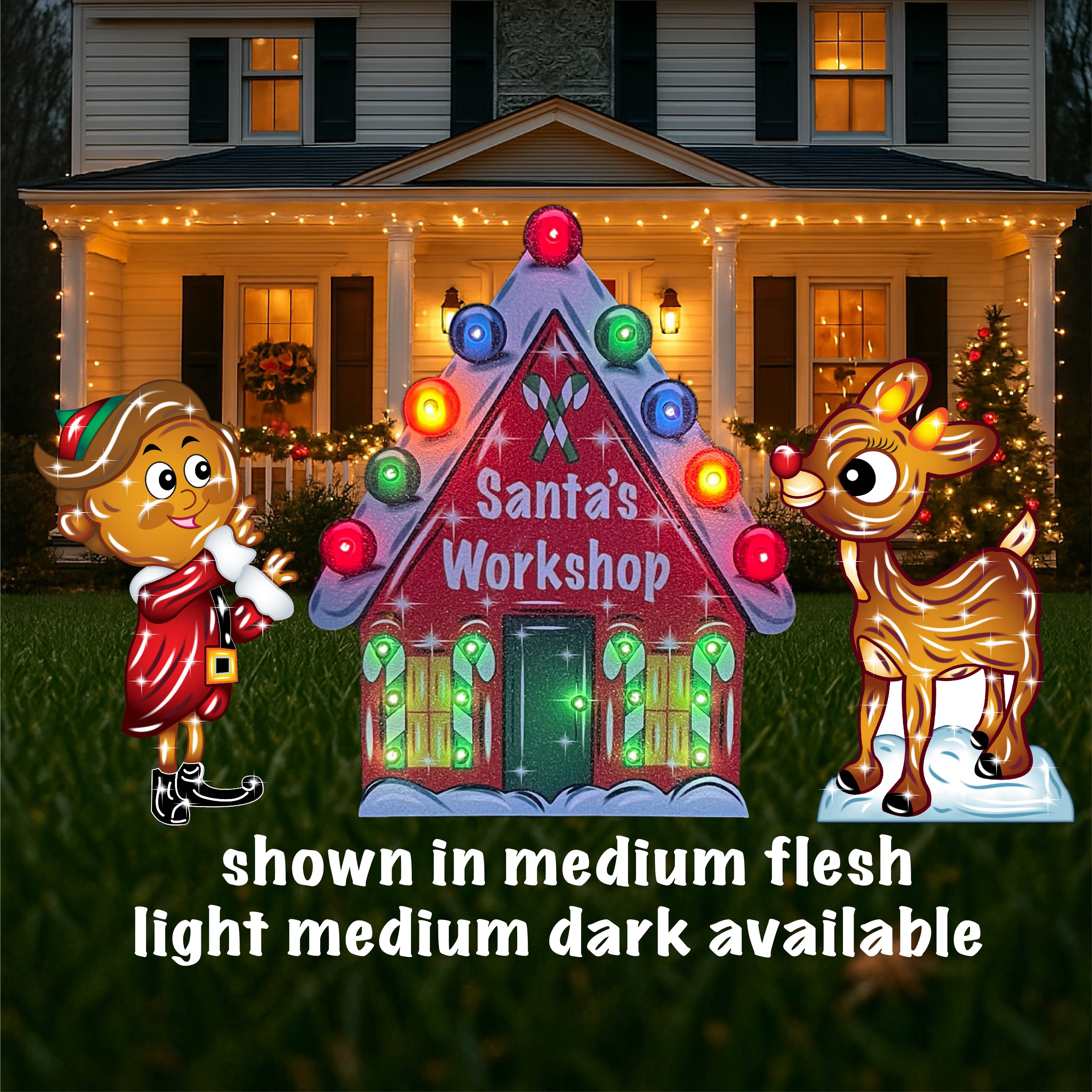 Rudolph Santa Bundle-1 Outdoor Christmas Decorations – Yard Art