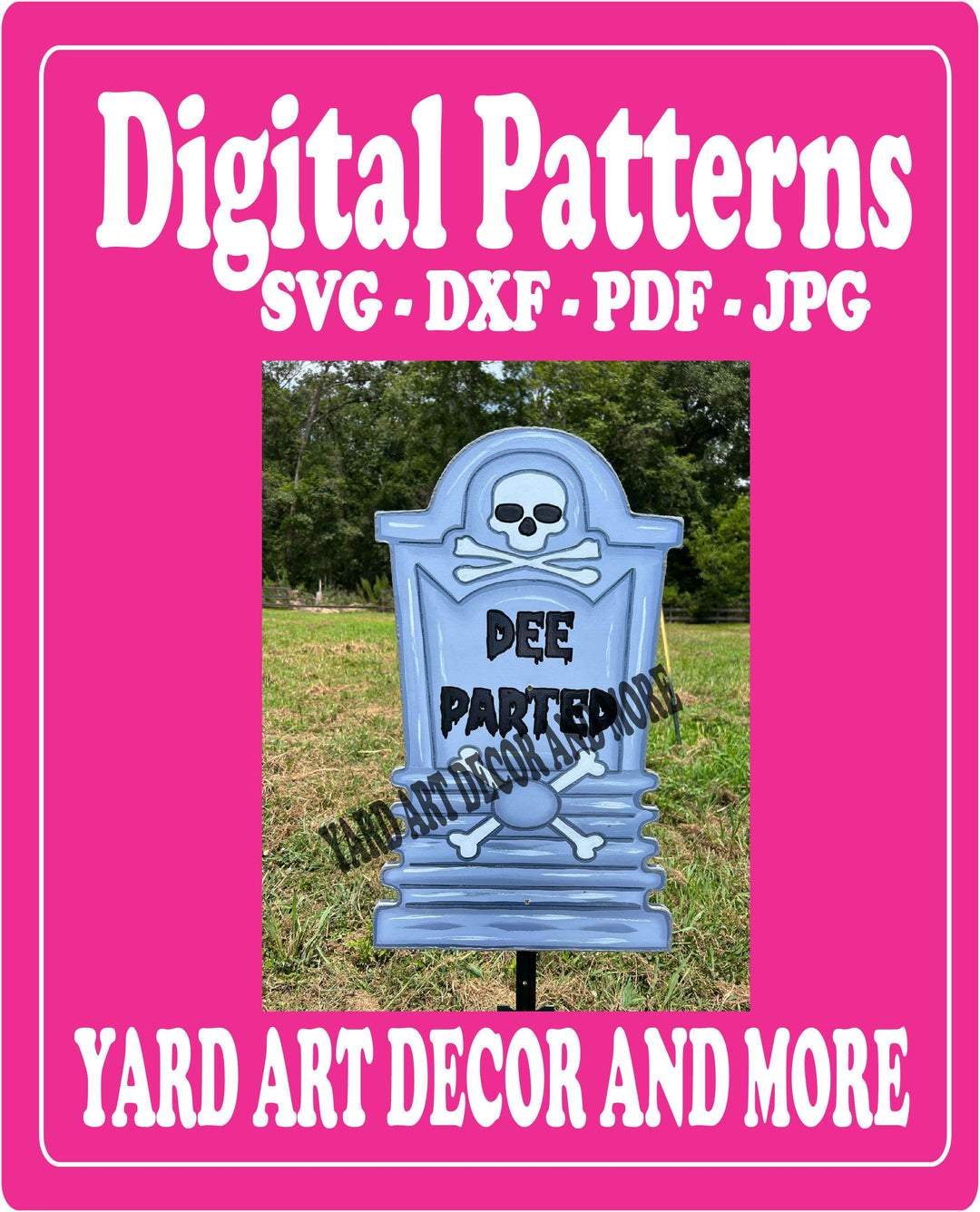 Digital Cut File Beware Tombstone DXF - SVG - PDF - JPG