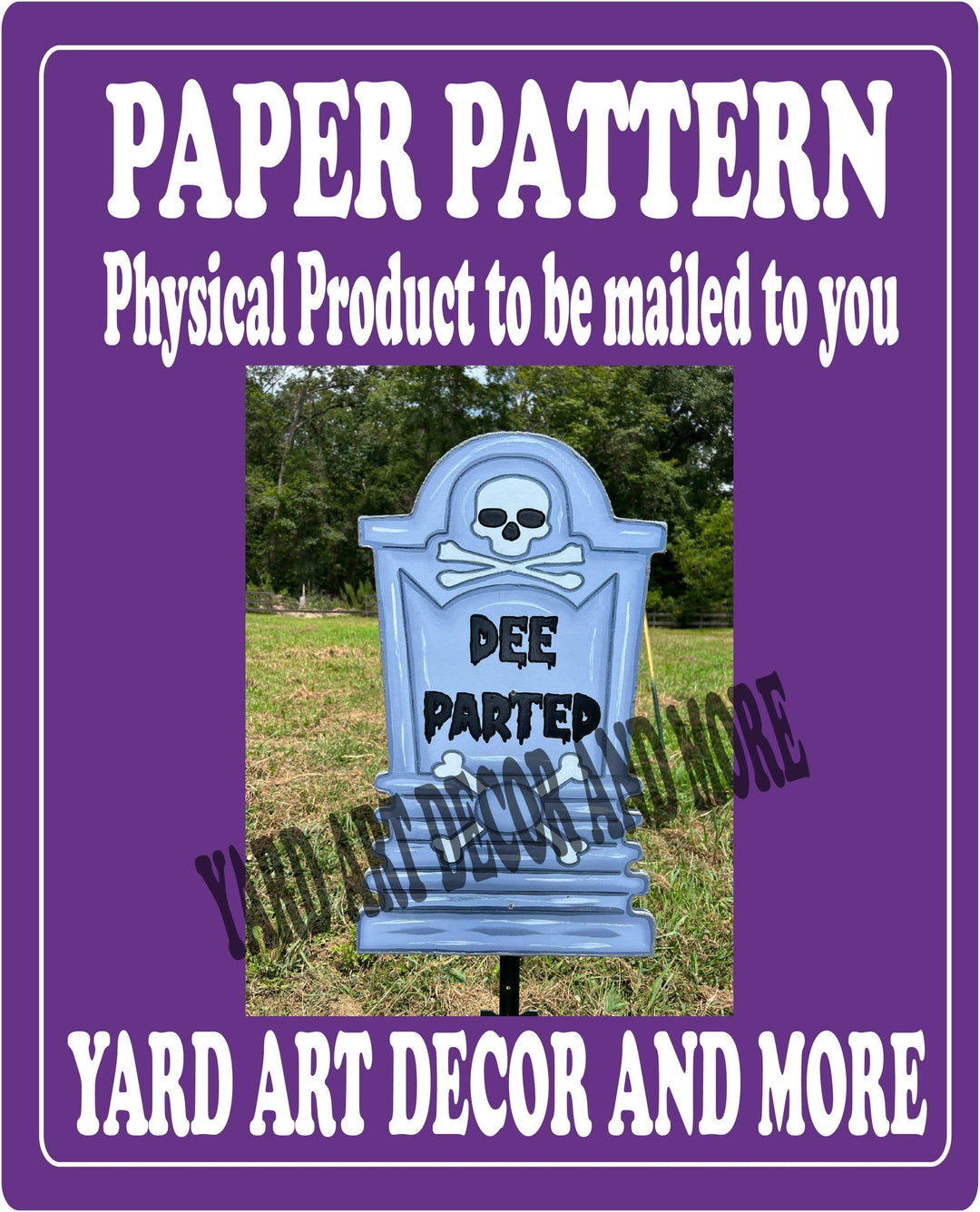 Halloween Dee Parted Tombstone Yard Art Paper Pattern