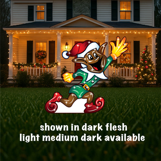 Football Christmas Elf#2 right hand high