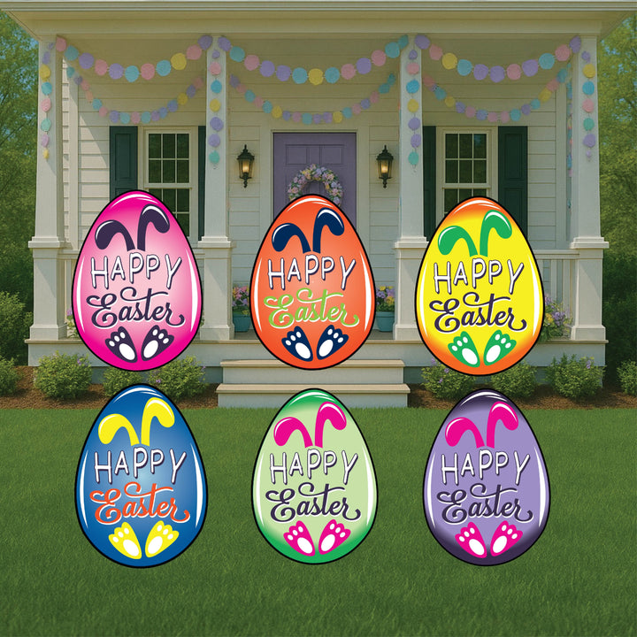 Happy Easter Egg with Feet and Ears yard Sign