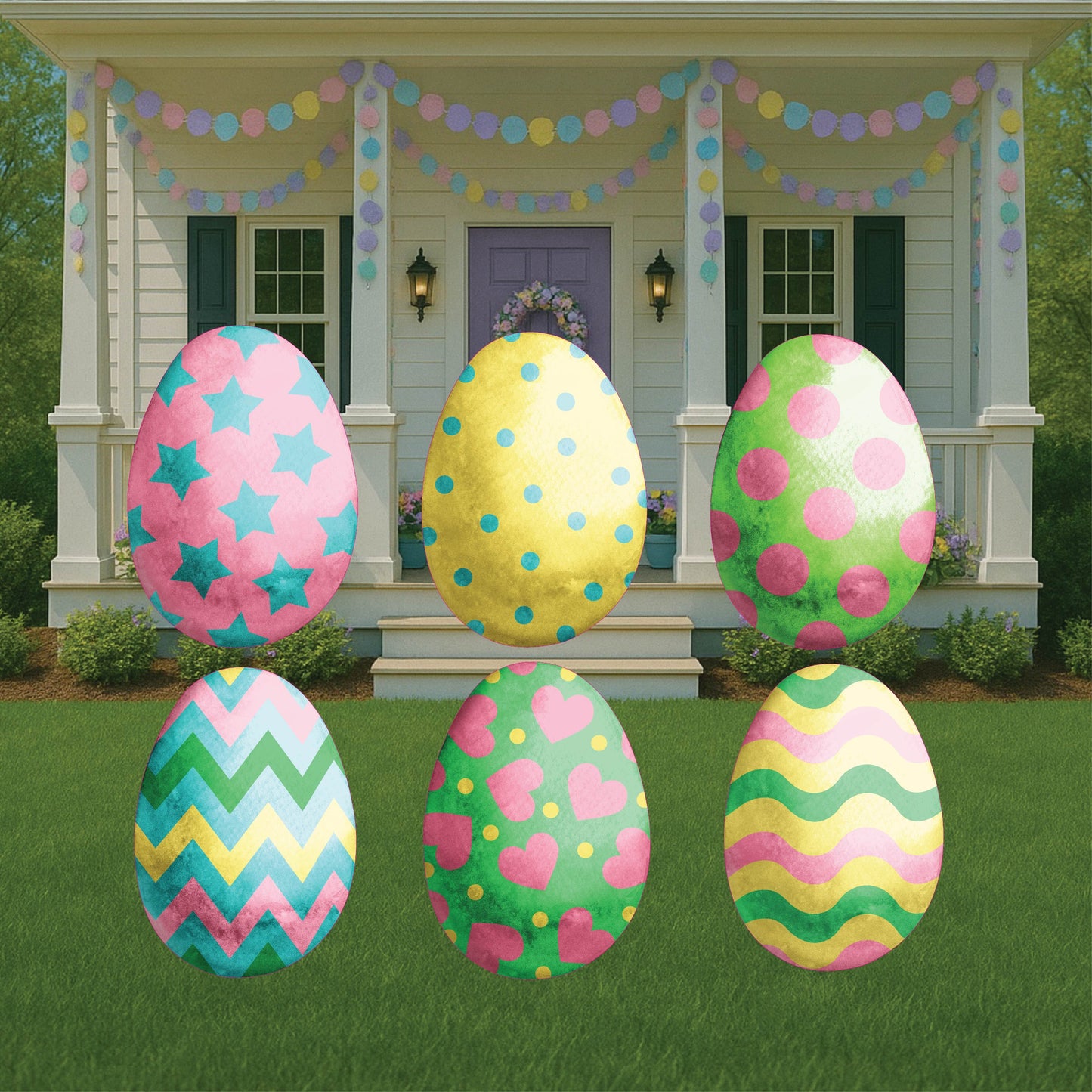 Assorted Easter Eggs Outdoor Decoration
