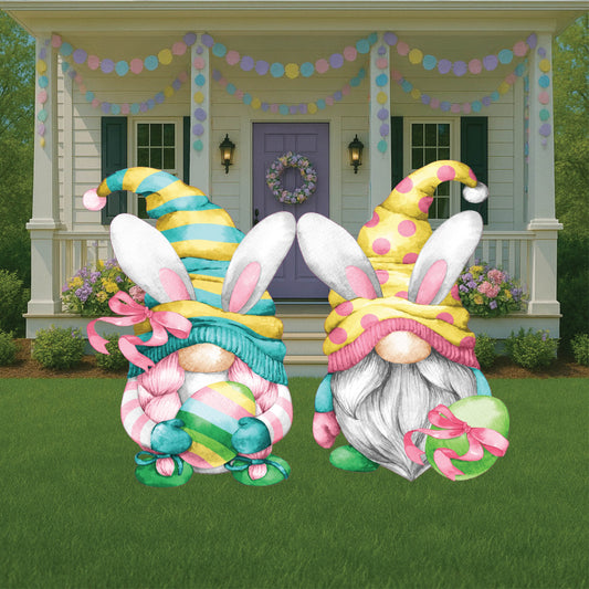 2PC set of Easter Gnome Yard Art Decorations