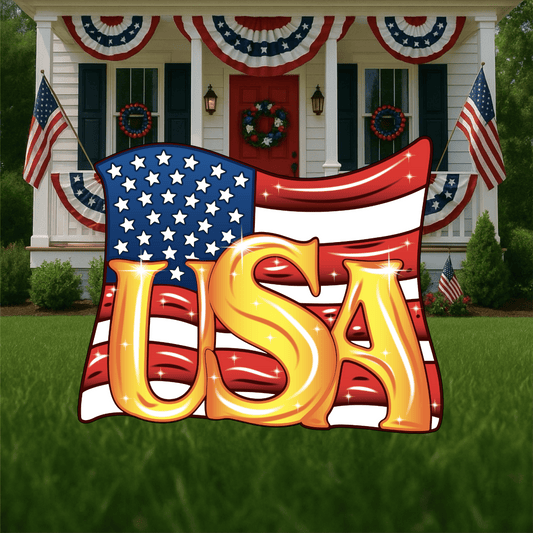 Patriotic Yard Art-USA Flag Yard Sign