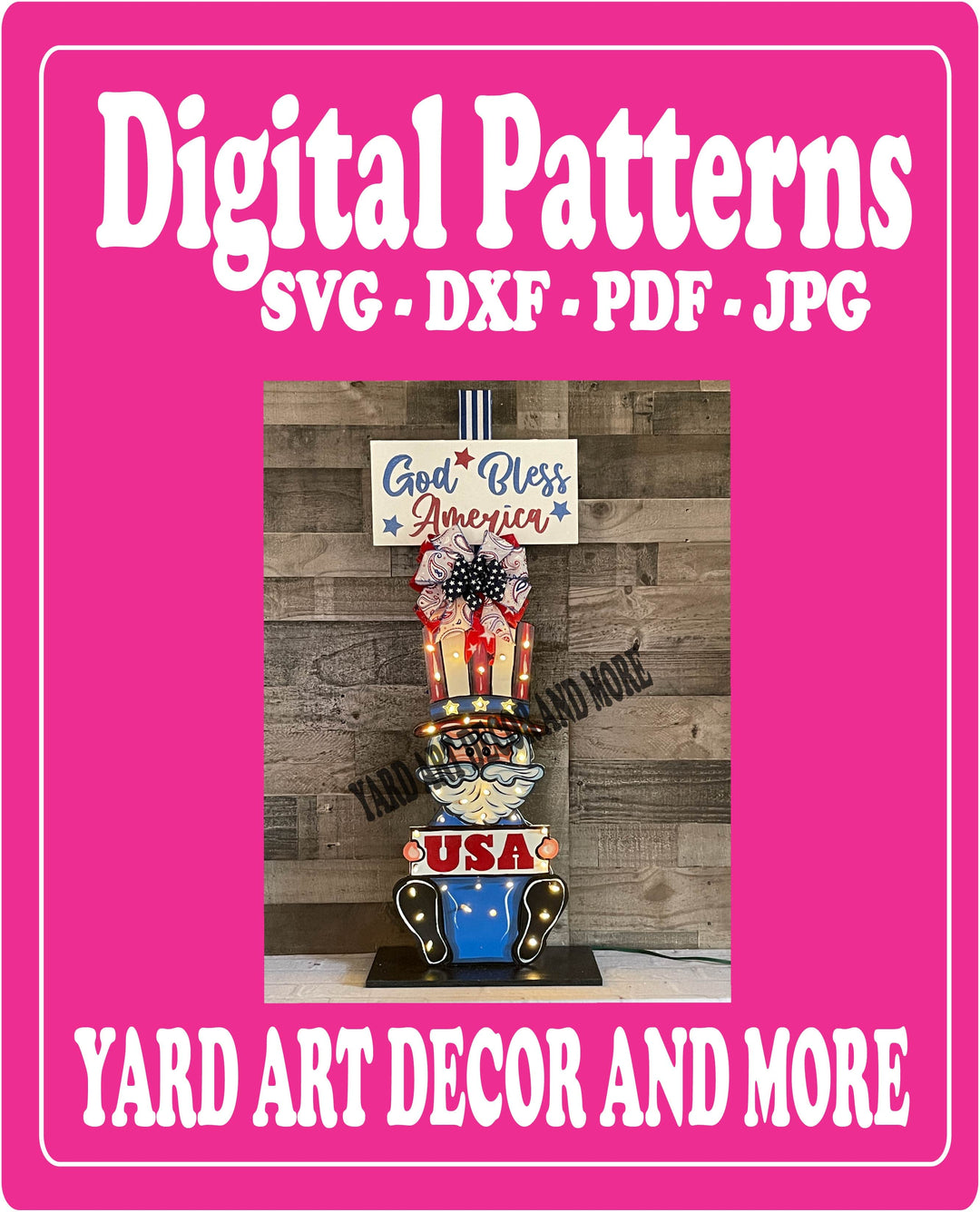 Patriotic Uncle Sam Porch Greeter Digital Template