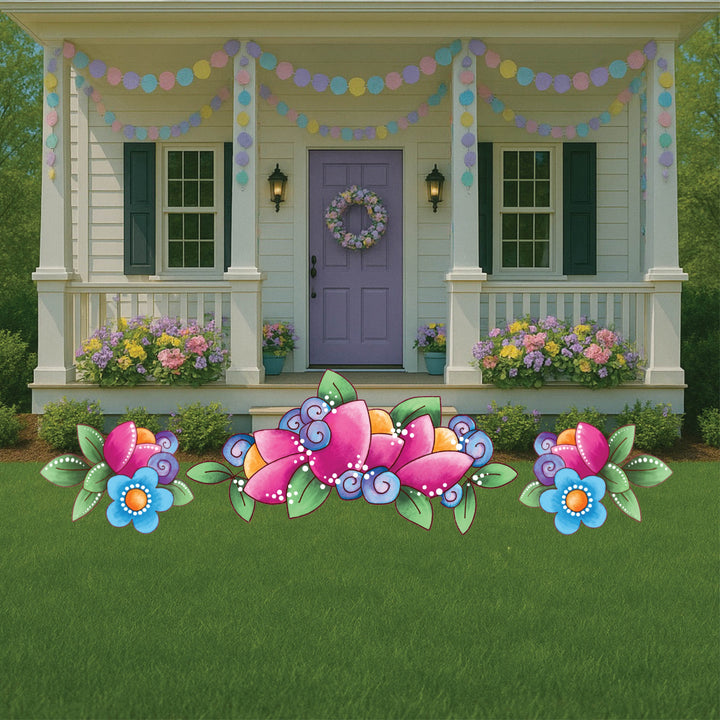 Colorful Flower Cluster Outdoor Decoration