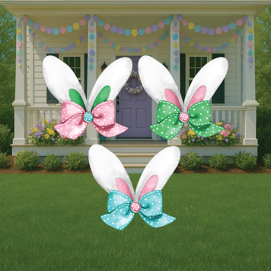 Easter Bunny Ears With Bow Outdoor Decorations