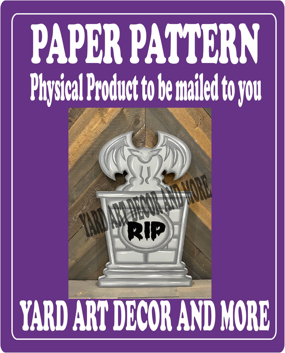 Halloween RIP Gargoyle Tombstone Paper Pattern