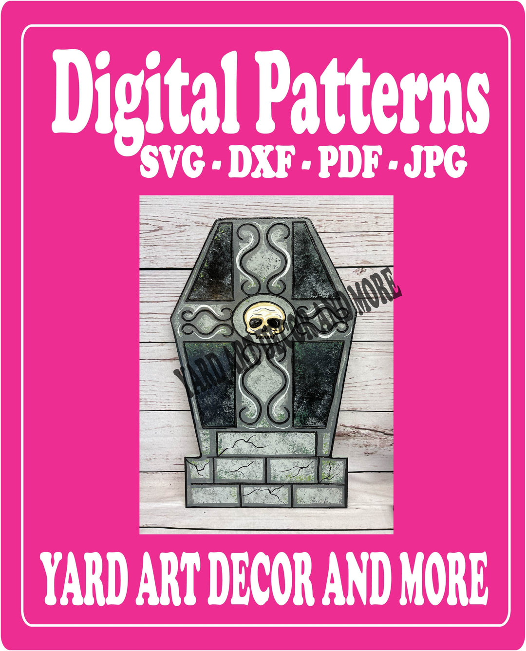 Halloween Beware Tombstone Yard Art Digital Pattern