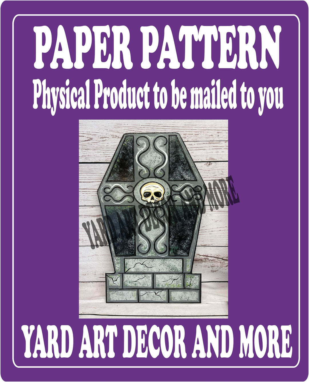 Halloween Beware Tombstone Yard Art Paper Pattern