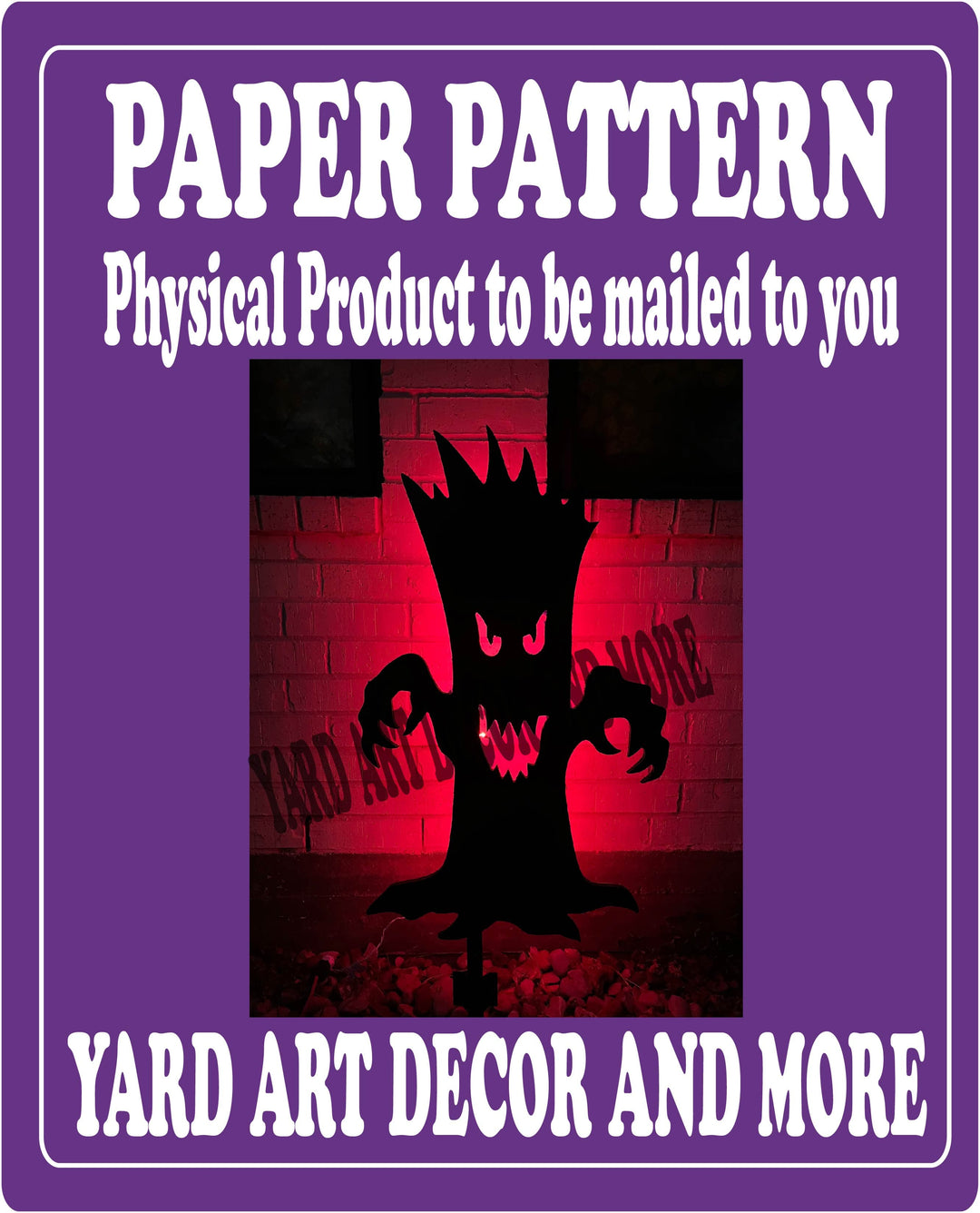 Halloween Black Silhouette Spooky Tree Paper Pattern
