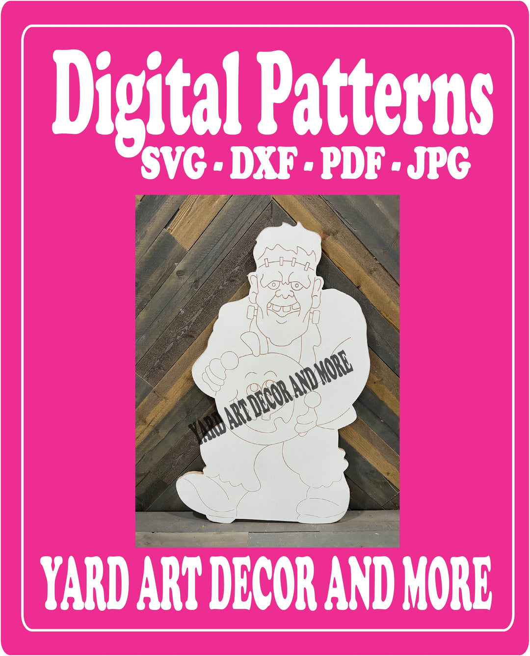 Digital Cut File Frankenstein Yard Art Decor DXF - SVG - PDF - JPG