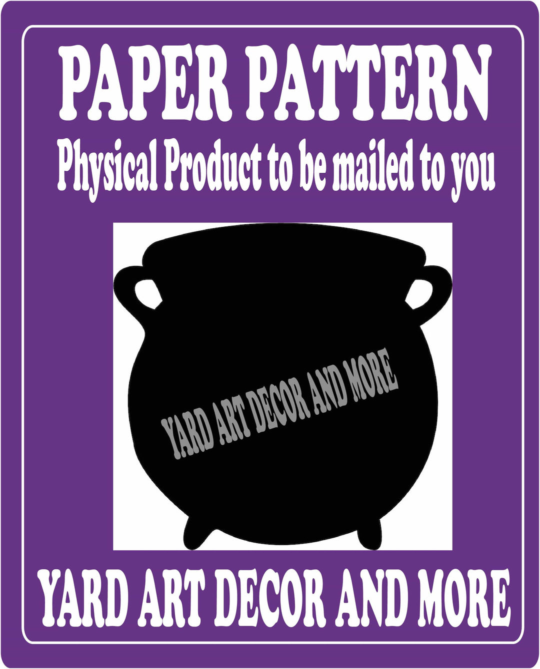Black Halloween Witch Cauldron Yard Art Paper Pattern