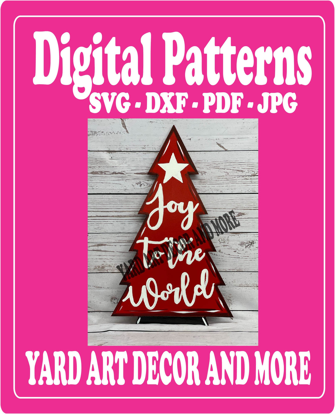 Christmas Joy to the World Tree Yard Art digital template
