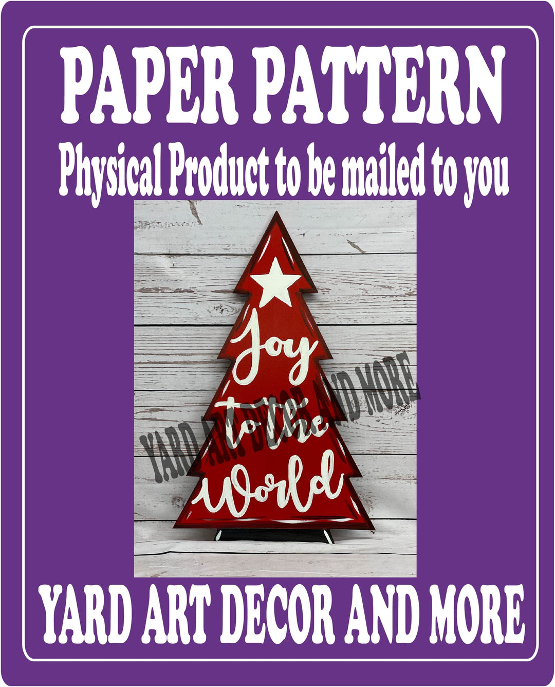 Christmas Joy to the World Tree Yard Art paper pattern