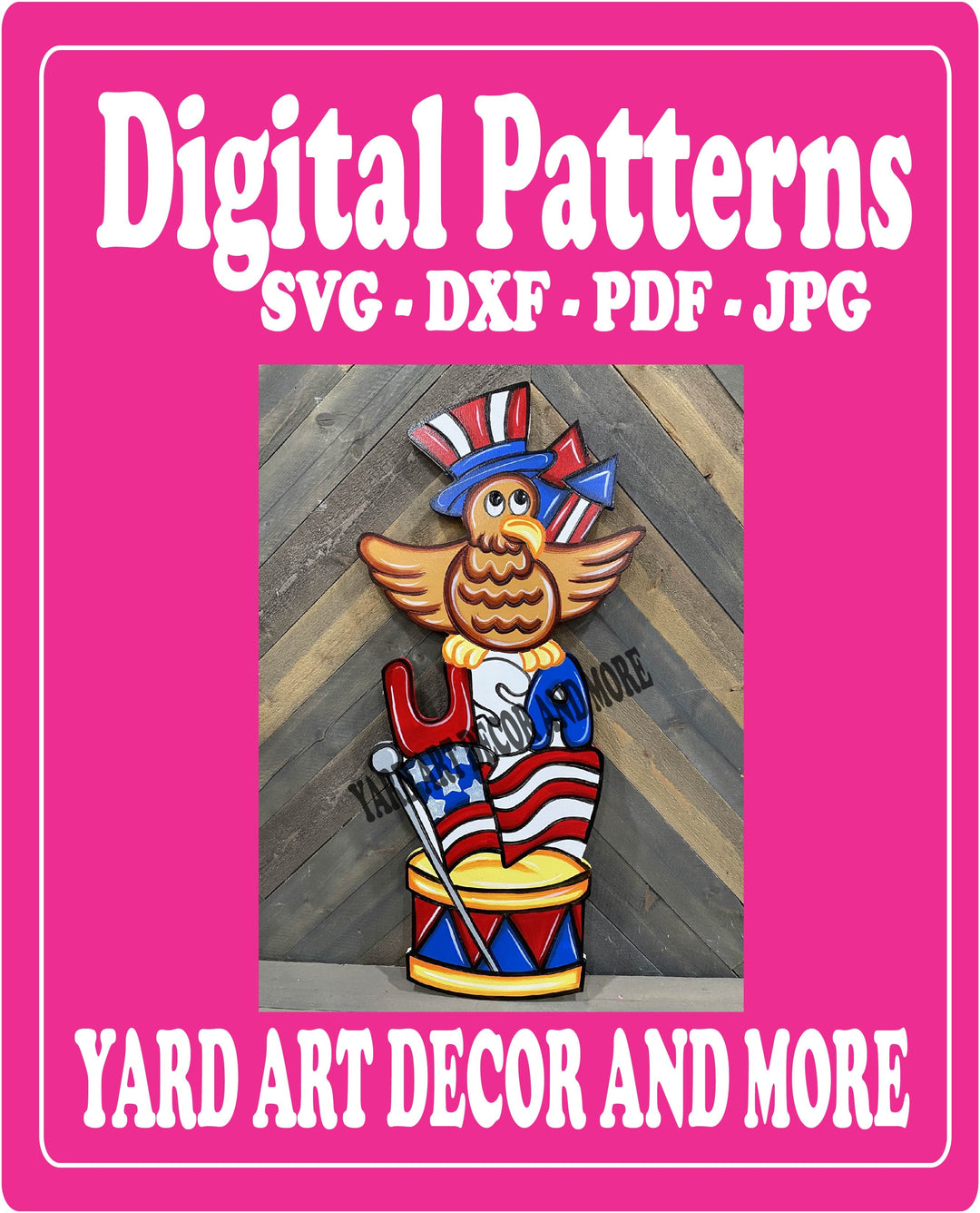 Patriotic Eagle on USA yard decor digital template
