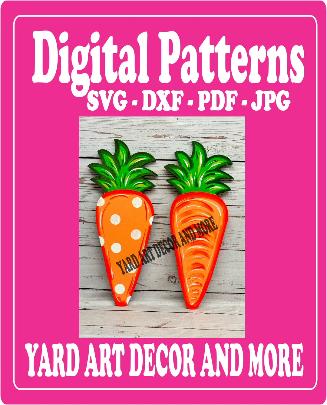 Easter Spring Carrot Digital Template - SVG - DXF - PDF - JPG Files