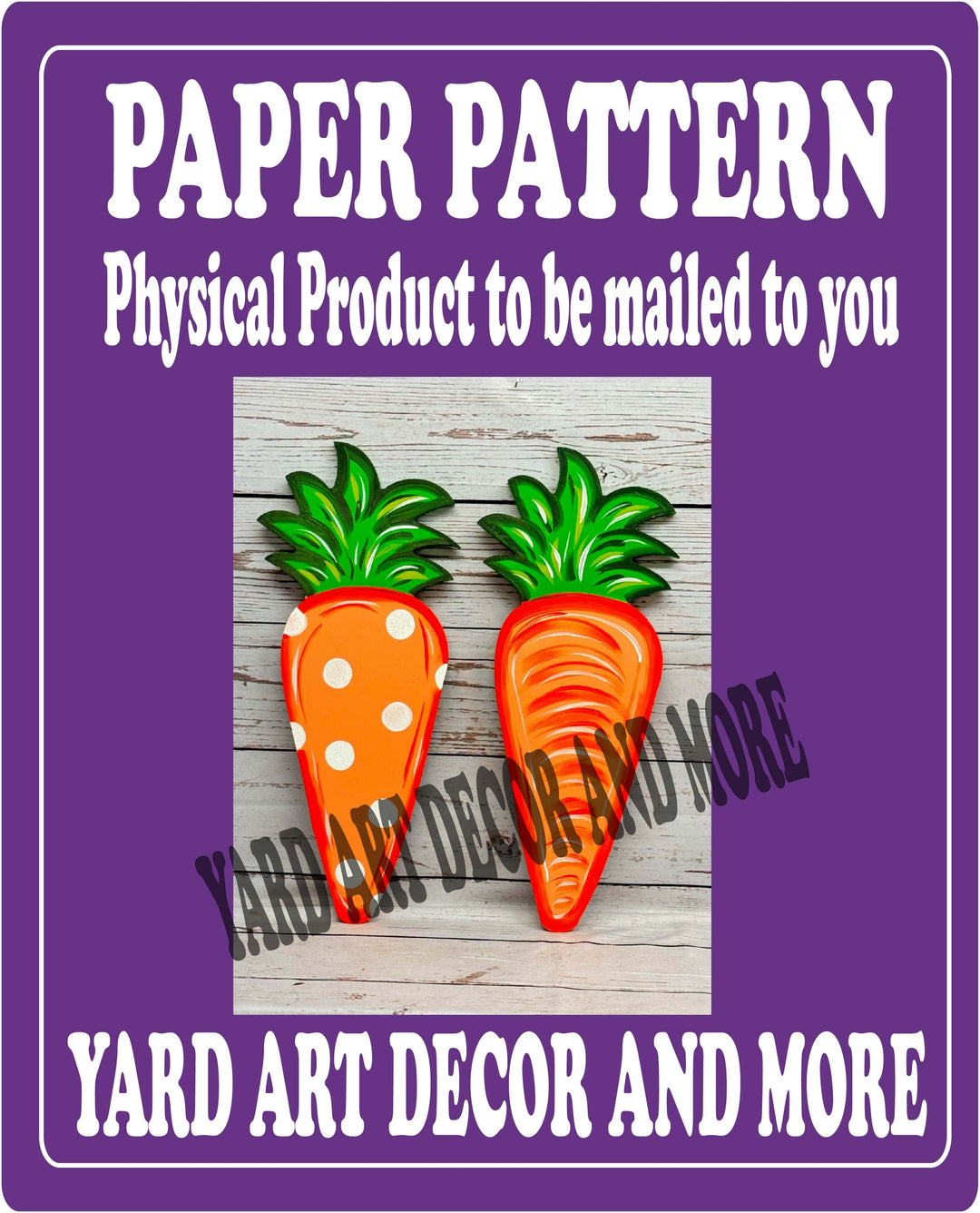 Easter Spring Carrot Paper Pattern