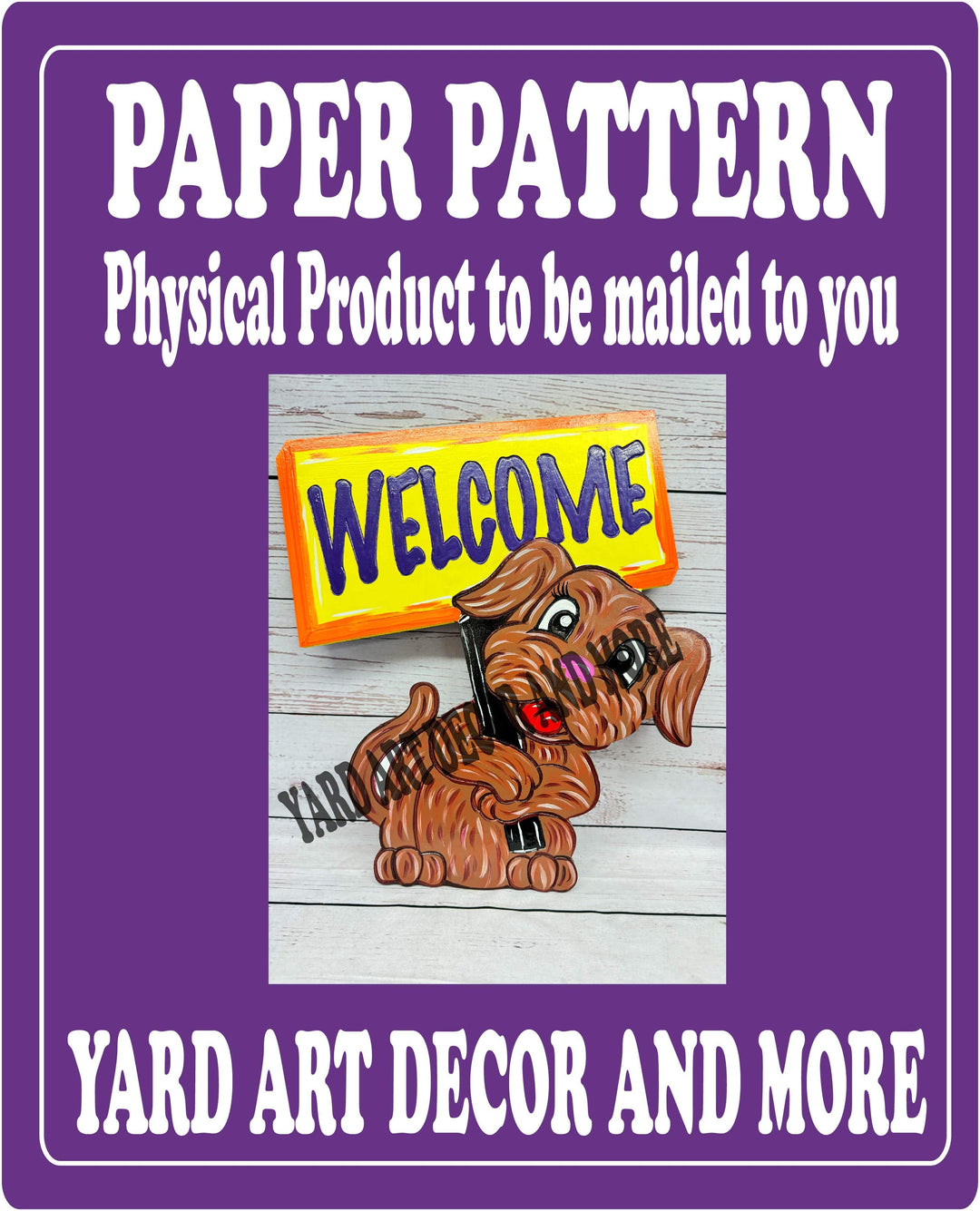 Dog with Welcome Sign Yard Art Paper Pattern
