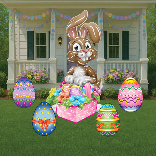 Easter Bunny with Basket of Eggs