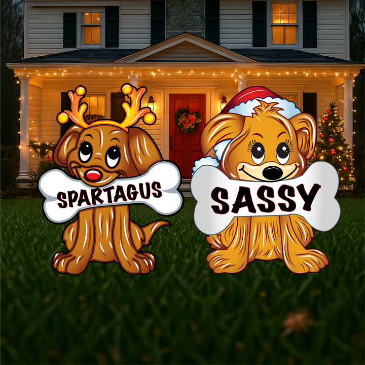 Personalized Christmas Dog Yard Sign