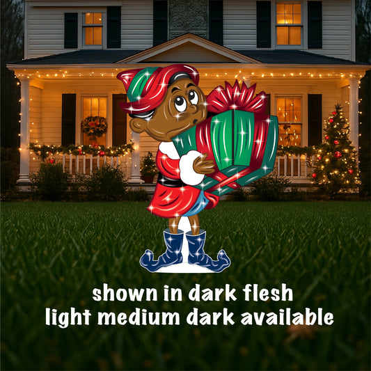 Boy Christmas Elf with present