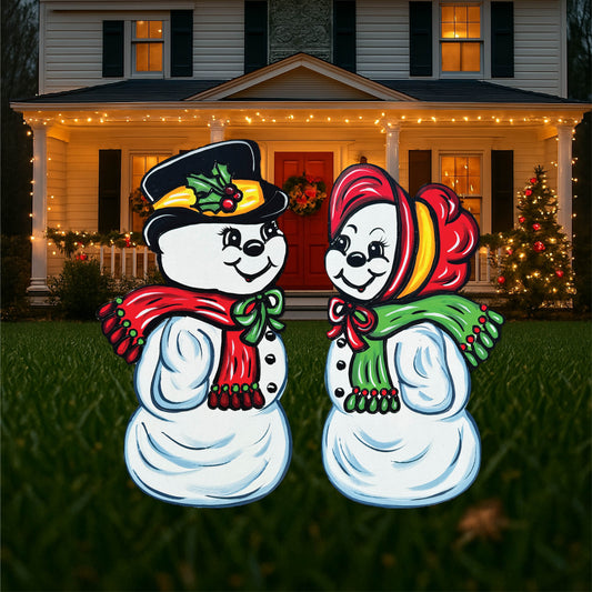Snow Pa and Ma Christmas Yard Art Set