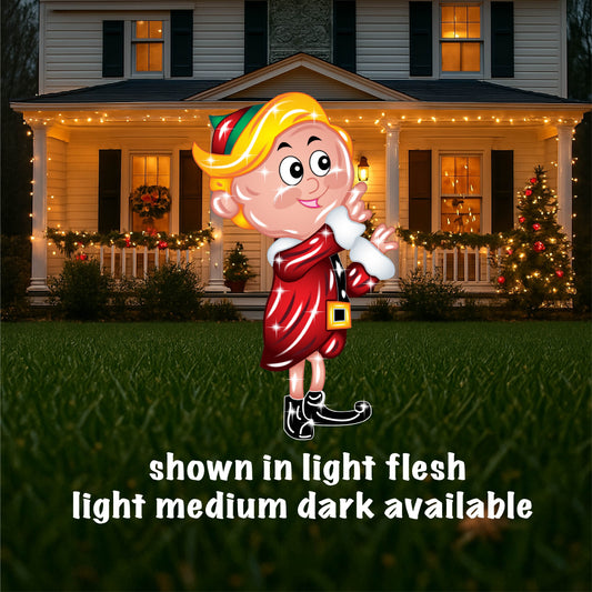 Hermie Boy Christmas Elf Yard sign