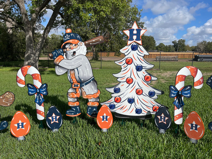 Houston Baseball Christmas Yard Art