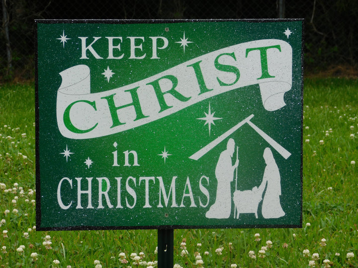 Red Keep Christ in Christmas Sign
