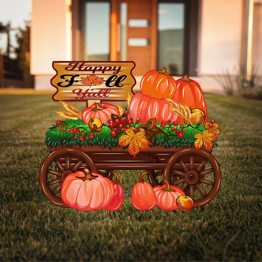 Halloween Pumpkin Cart Outdoor Decoration