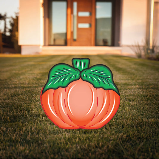 Medium Pumpkin with leaves on each side