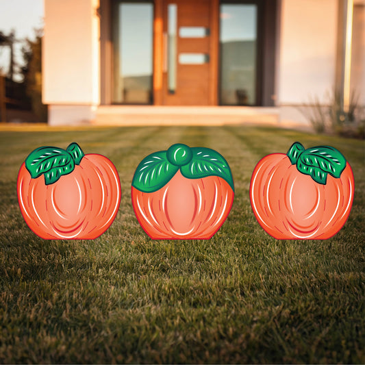 Small Pumpkin with leaves on each side at the top