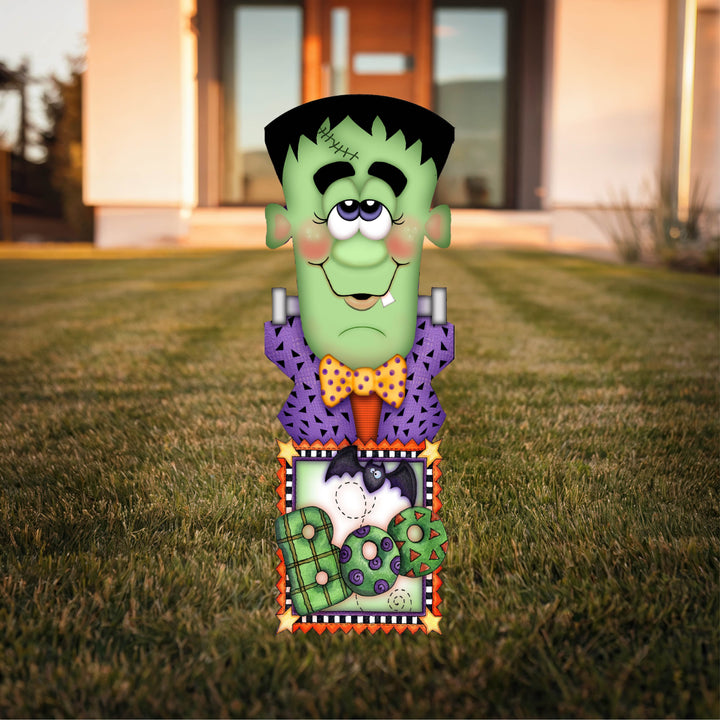 Frankenstein with Boo Halloween Yard Art