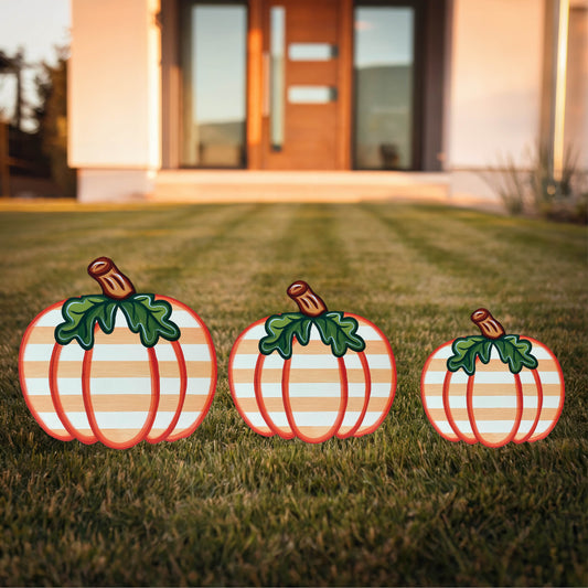 Whimsical Striped Fall Pumpkin