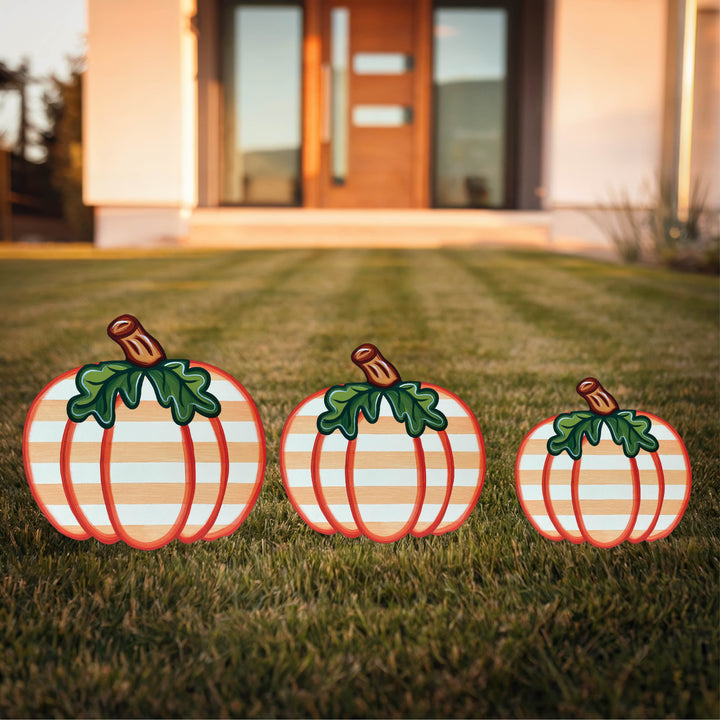 Whimsical Striped Fall Pumpkin