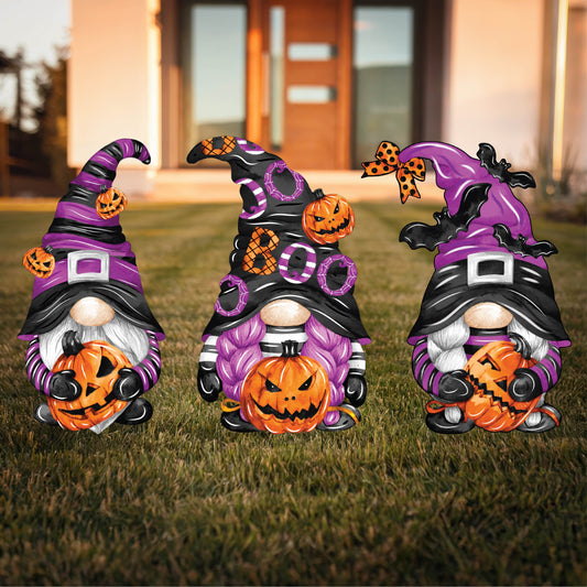 Three Purple Gnomes Halloween Yard Art Decoration-sold separately