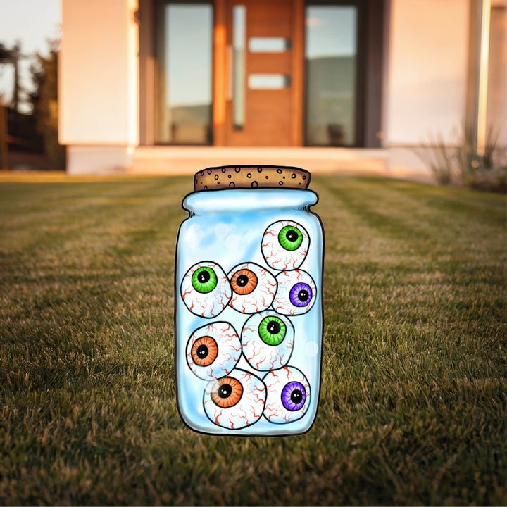 Jar of Eyeballs Halloween Yard Art